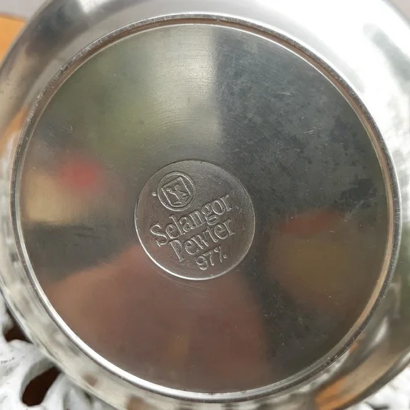 EUC SELANGOR PEWTER MID-CENTURY CREAMER AND SUGAR BOWL - Picture 9 of 10